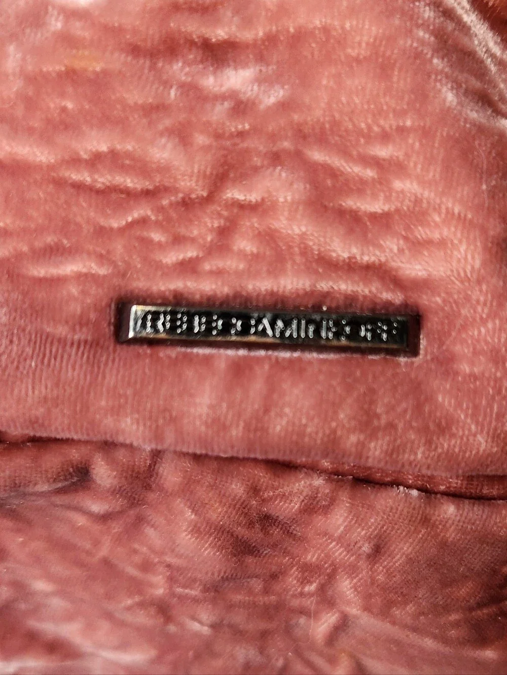 Rebecca Minkoff Julian Pink Crushed Velvet Backpack Purse Bag